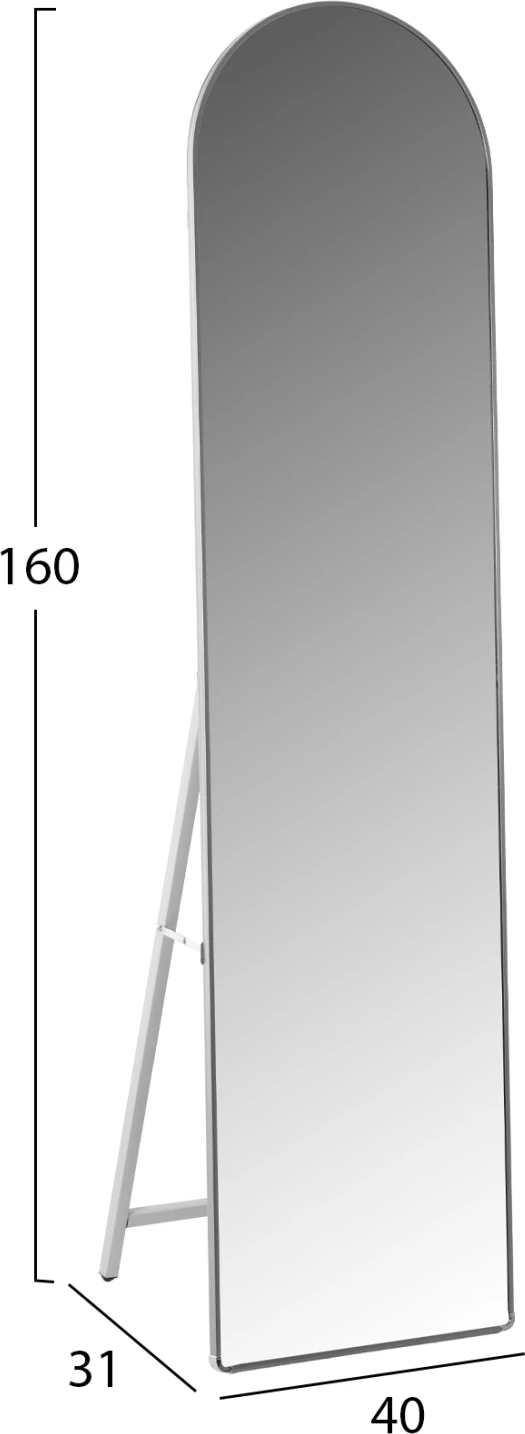 Pasqyrë qëndruese në dysheme JOELY FH9578.40 kornizë alumini ngjyrë argjendi 40x31x160H cm