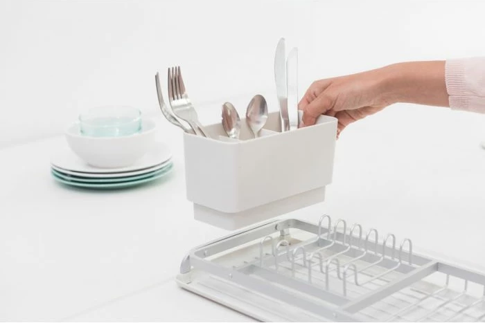 Tharëse enësh Brabantia Compact, me mbajtëse takëmesh e heqshme, 46.3 cm, gri e hapur