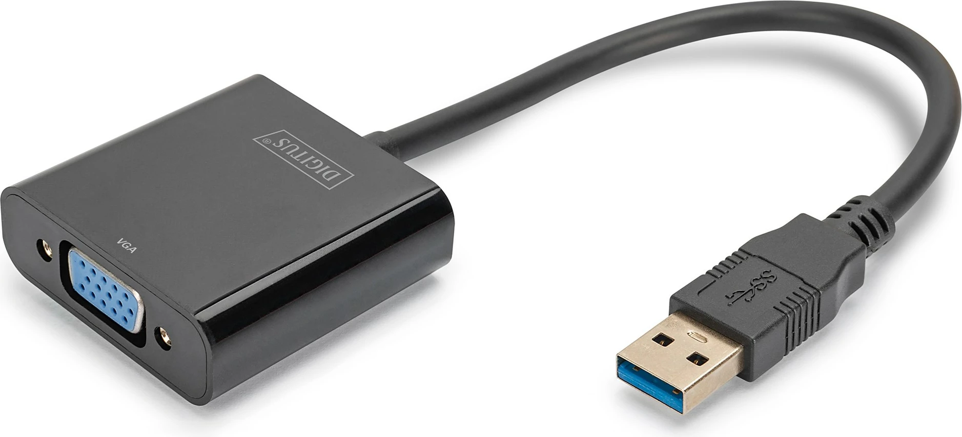 Adapter USB 3.0 në VGA Digitus, 1080p, i zi