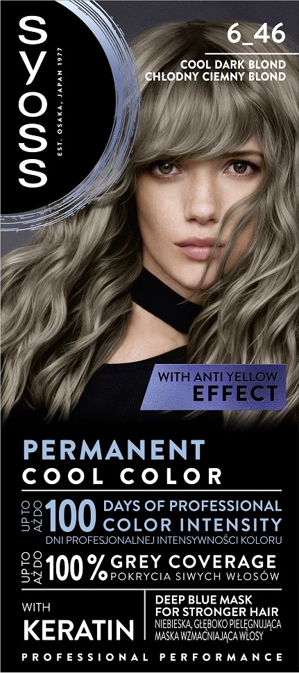 Ngjyrë për flokë Syoss Permanent Cool Color 6_46 për femra Ciemny Blond i Ftohtë, 1 copë
