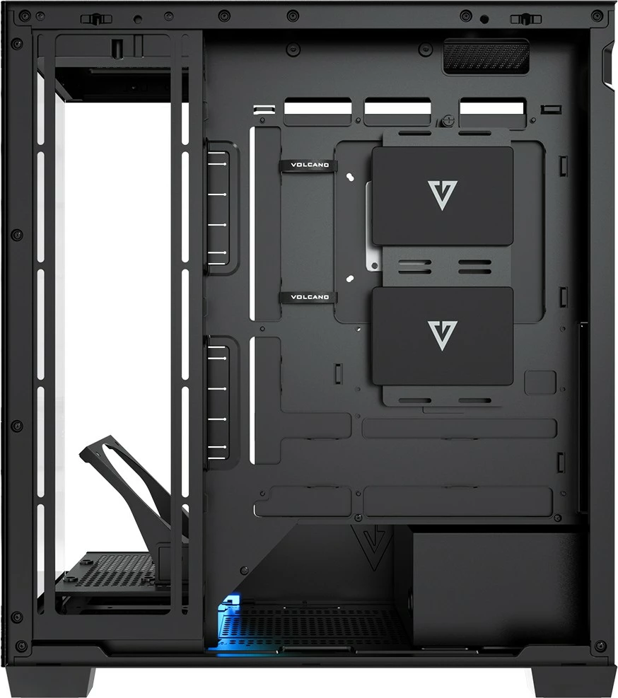 Kasë MODECOM VOLCANO STELLAR PLUS MIDI Tower, ATX/mATX/ITX, xham i temperuar, ARGB, pa ventilatorë, USB-C, e zezë