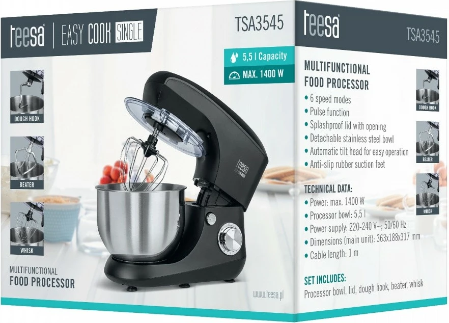 Robot kuzhine TEESA TSA3545-B Easy Cook SINGLE, 5.5L, i zi