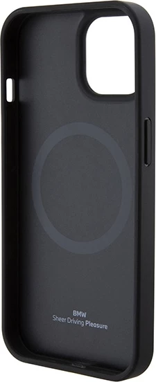 Mbështjellës BMW BMHMP15SSLLBK për iPhone 15 6.1", MagSafe, lëkurë, zi