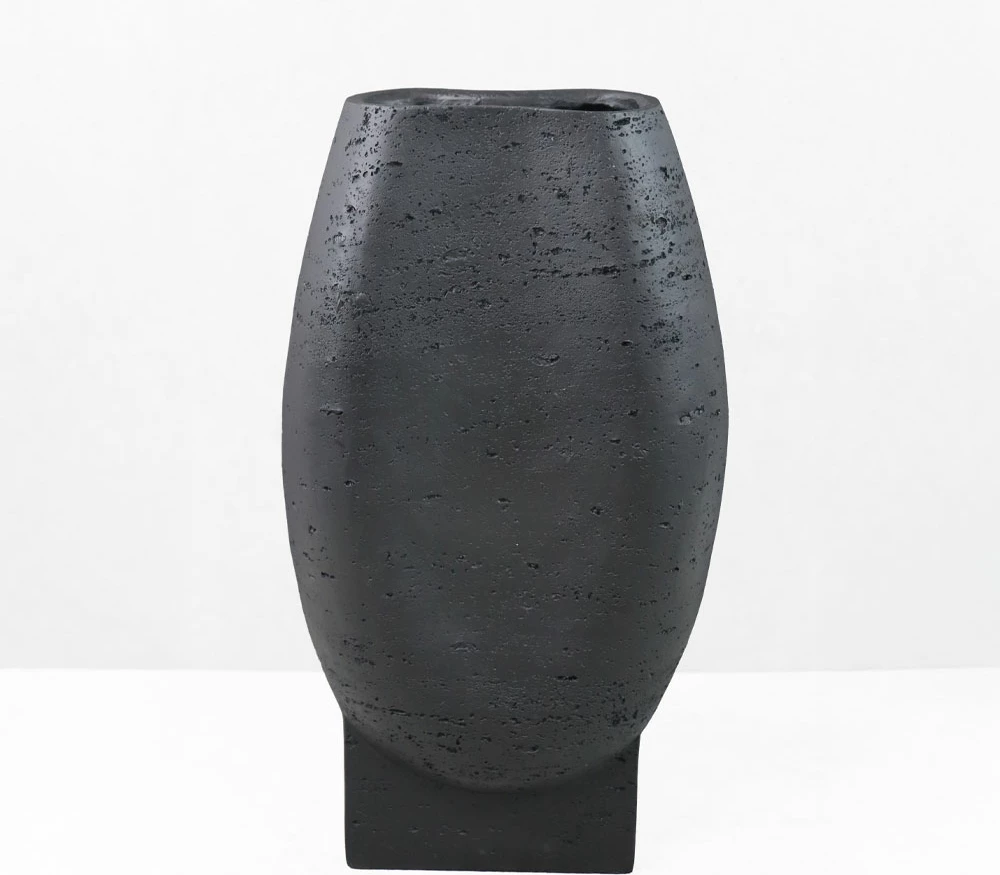 Vazo ORBIX I, rrëshirë, e zezë, 19.5x13x35cm