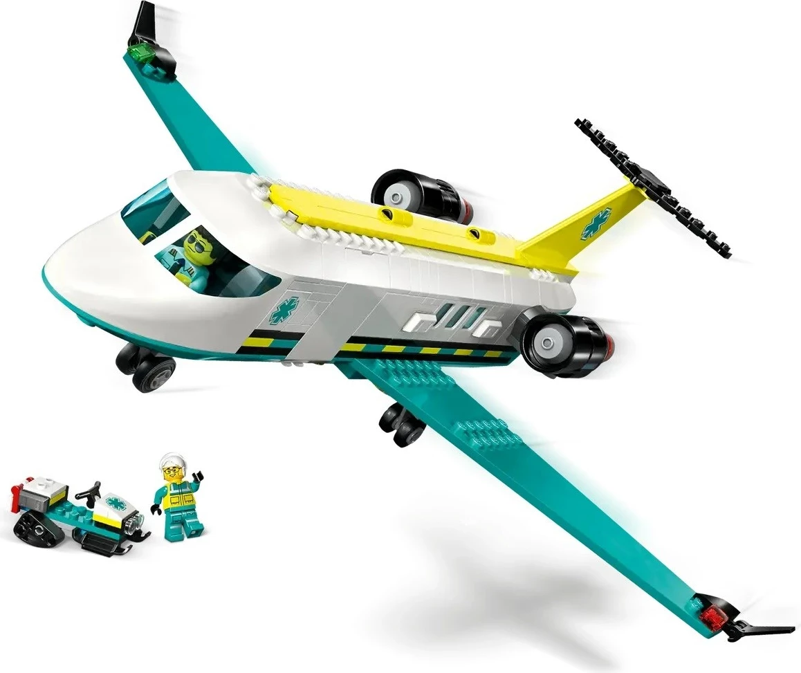Set LEGO CITY aeroplan ambulance emergjente 60465, 4 minifigura, 6+ vjeç