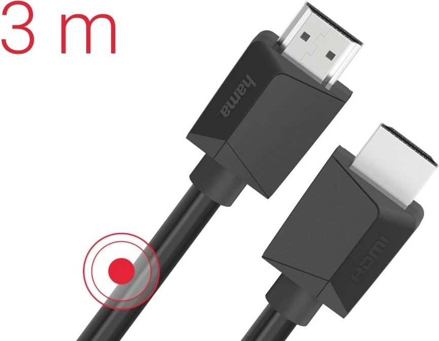 Kabllo HDMI Hama 2.0b, 3m, e zezë