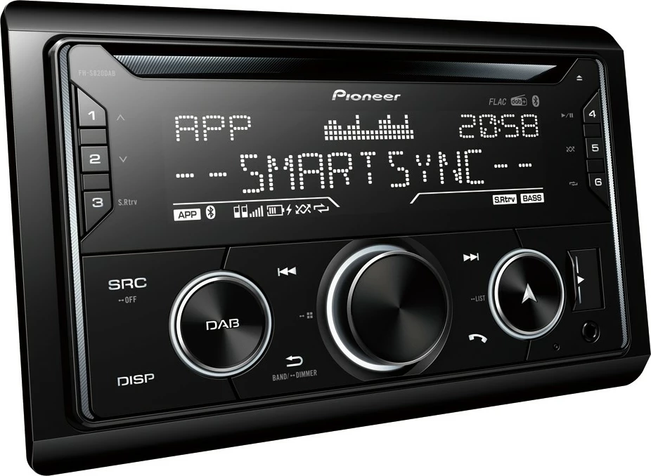 Radio makine Pioneer FH-S820DAB, DAB+, ekran LED, e zezë