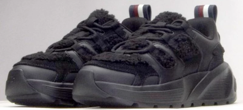 Këpucë për femra Tommy Hilfiger, Fur Fashion Runner, të zeza