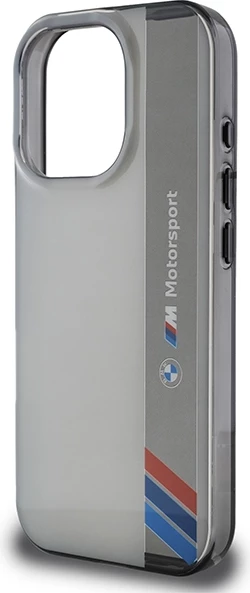 Mbështjellës, BMW, M Motorsport IML Vertical Stripe, për iPhone 16 Pro Max, gri