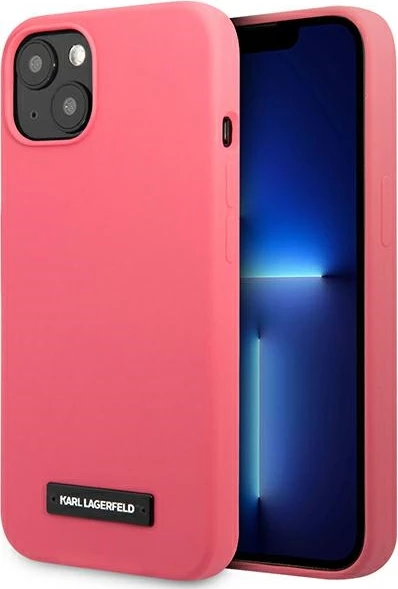 Mbështjellës Karl Lagerfeld Silicone Plaque për iPhone 13 mini, 5.4", Fuksia