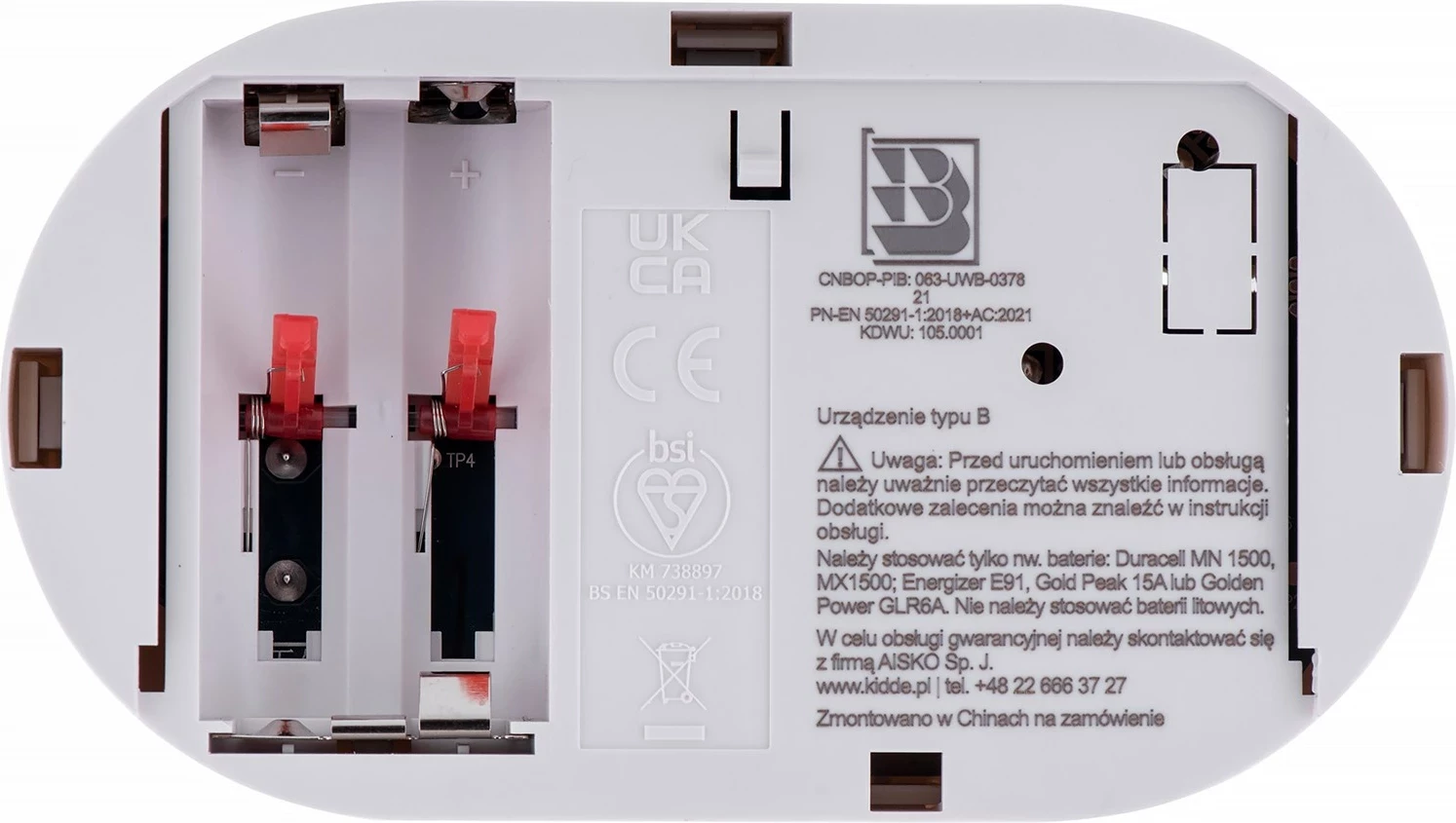 Detektor Kidde K5DCO për monoksid karboni, i bardhë