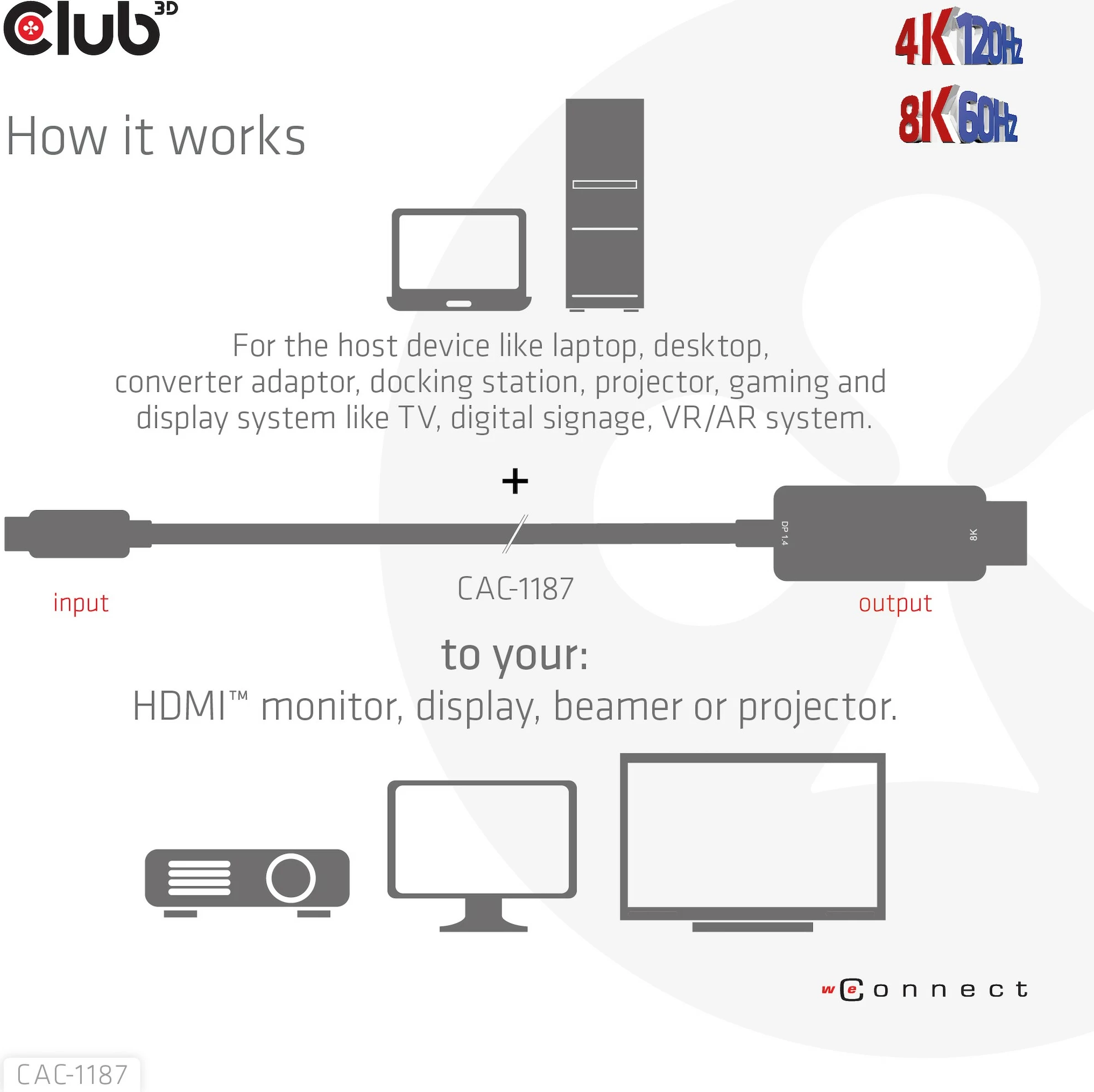 Kabllo Club3D Mini DisplayPort në HDMI 1.8m 8K60Hz e zezë