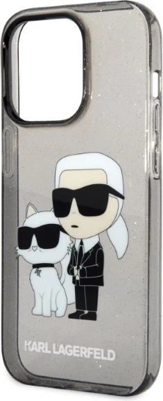 Mbështjellës Karl Lagerfeld Karl&Choupette për iPhone 14 Pro, i zi