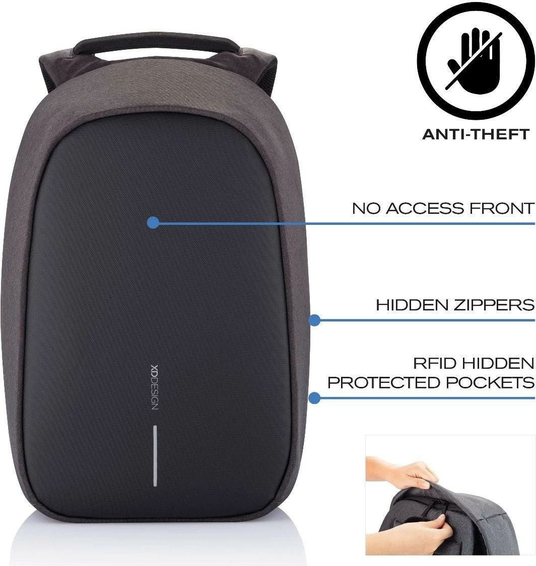 Çantë shpine anti-vjedhje XD DESIGN BOBBY HERO XL, 20L, për laptop 17", e zezë