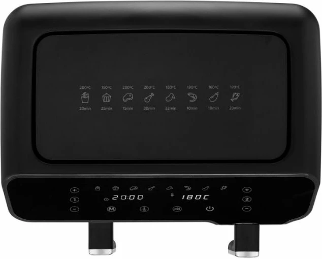 Fritezë me ajër UFESA Storm 2700W 9L (5.5L+3.5L) me dy shporta, e zezë