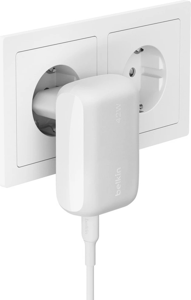 Karikues Belkin WCB009vfWH, 42W, 2 porta, USB Type-C, i bardhë