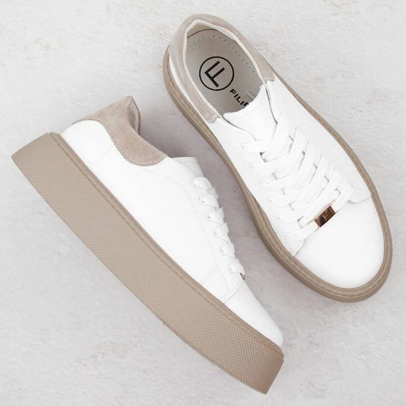 Këpucë platforme Filippo femra, të bardha