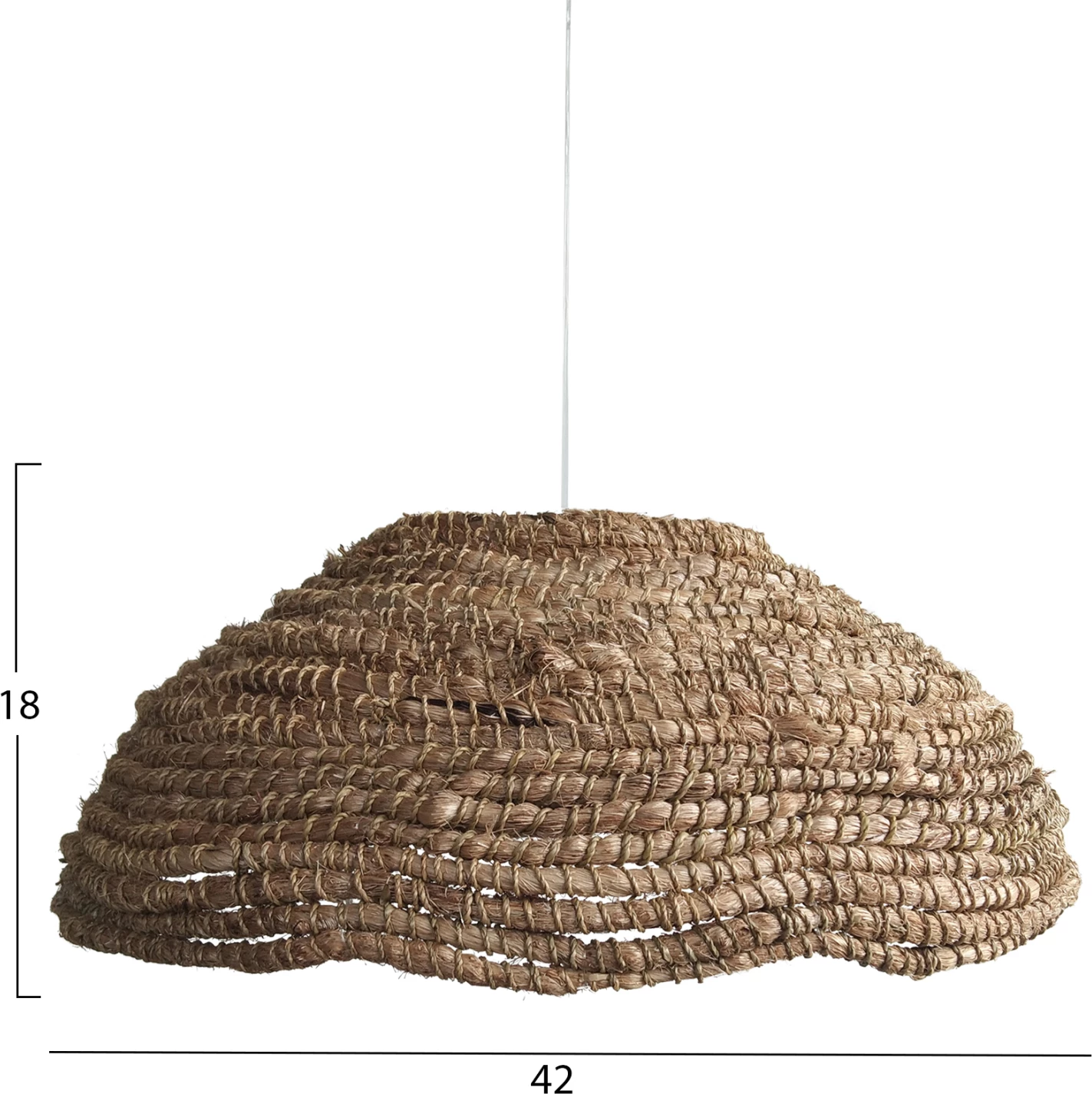 Llambë varëse tavani, fibra Manila, ngjyrë natyrale, Φ41x14-120H cm, FH7784