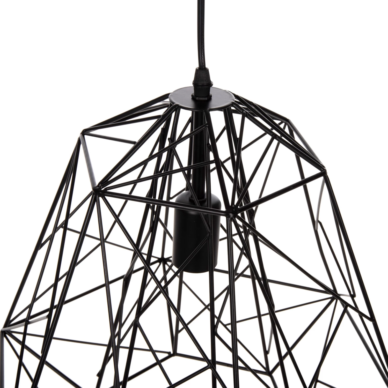 Llambë varëse tavani FH4066, metal i zi, kafaz si diamant, 39x34x130H cm