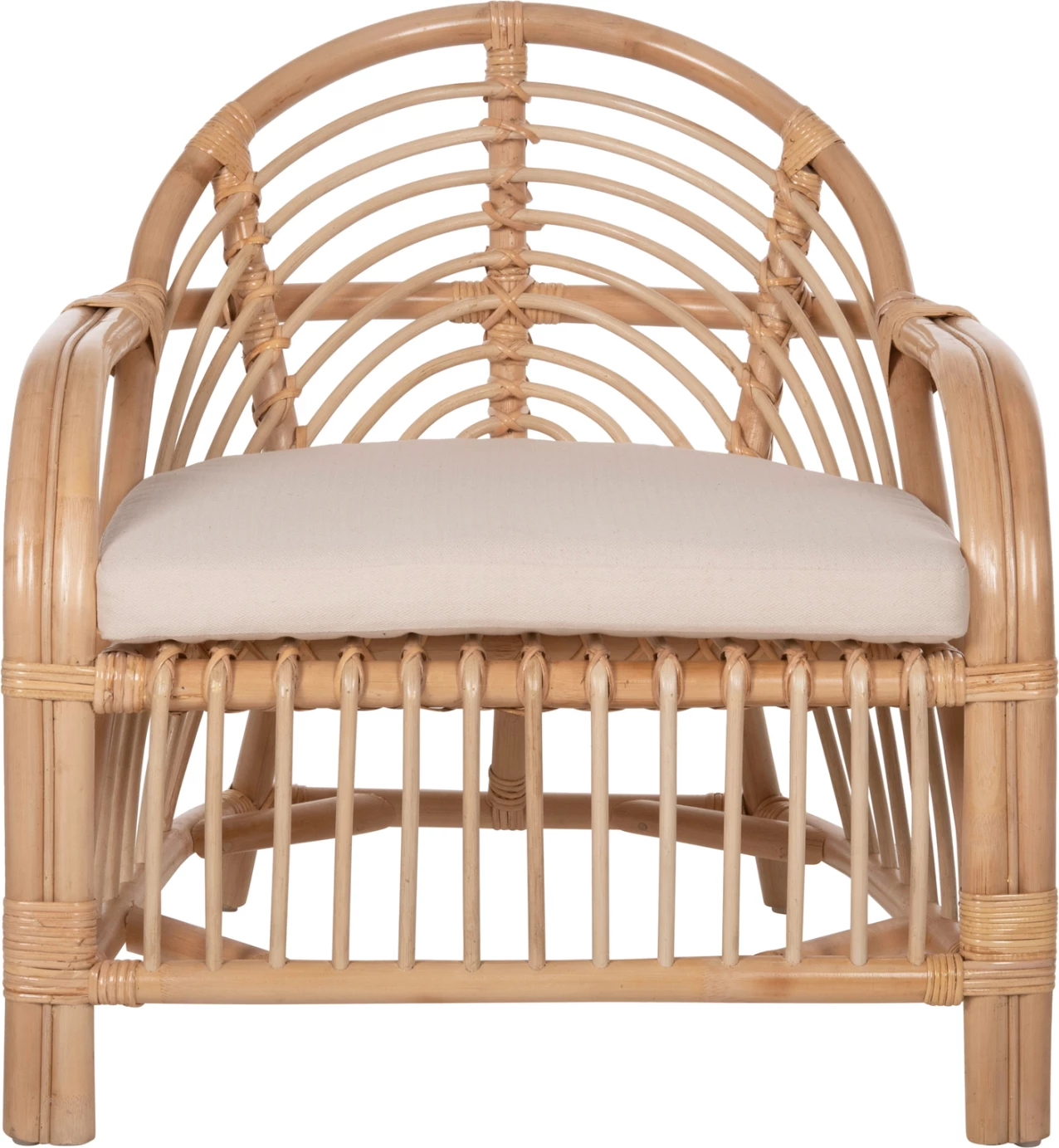 Karrige për krah FEMUR FH9837 rattan, jastëk ngjyrë bardhë, 72x66x75 cm