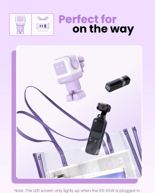 Karikues UGREEN Nexode RobotGaN 65W 35291, 2x USB-C + 1x USB-A, ekran LED, vjollcë