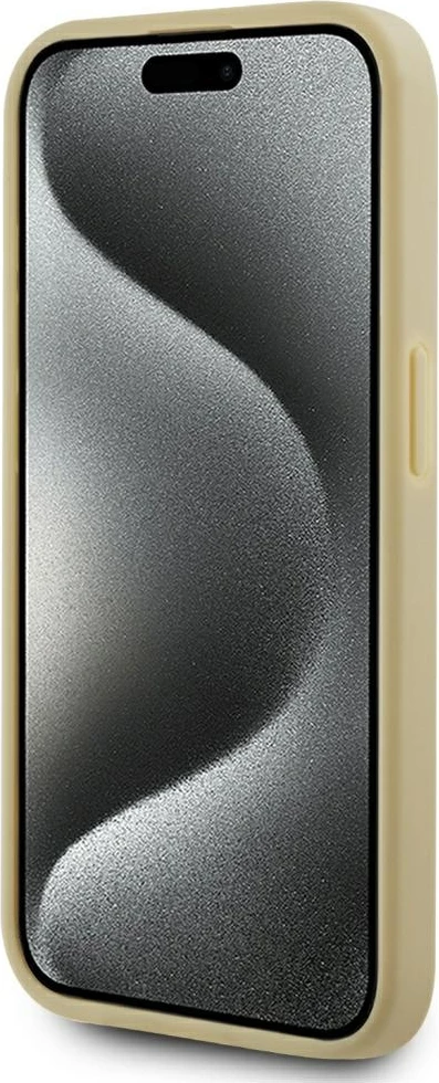 Mbështjellës Karl Lagerfeld Wrinkled Metal Signature për iPhone 15 Pro, Gold