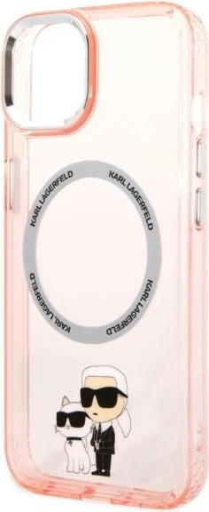 Mbështjellës Karl Lagerfeld KLHMP14SHNKCIP për iPhone 14 6.1", MagSafe, Rozë