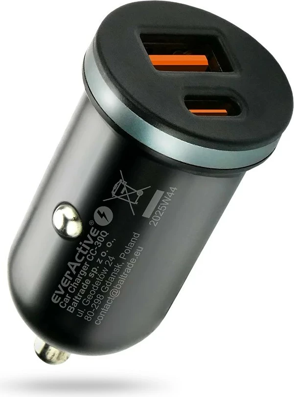 Karikues makine, everActive CC-30Q, 35W, USB QC3.0 + USB-C PD, 1x USB + 1x USB-C, zi