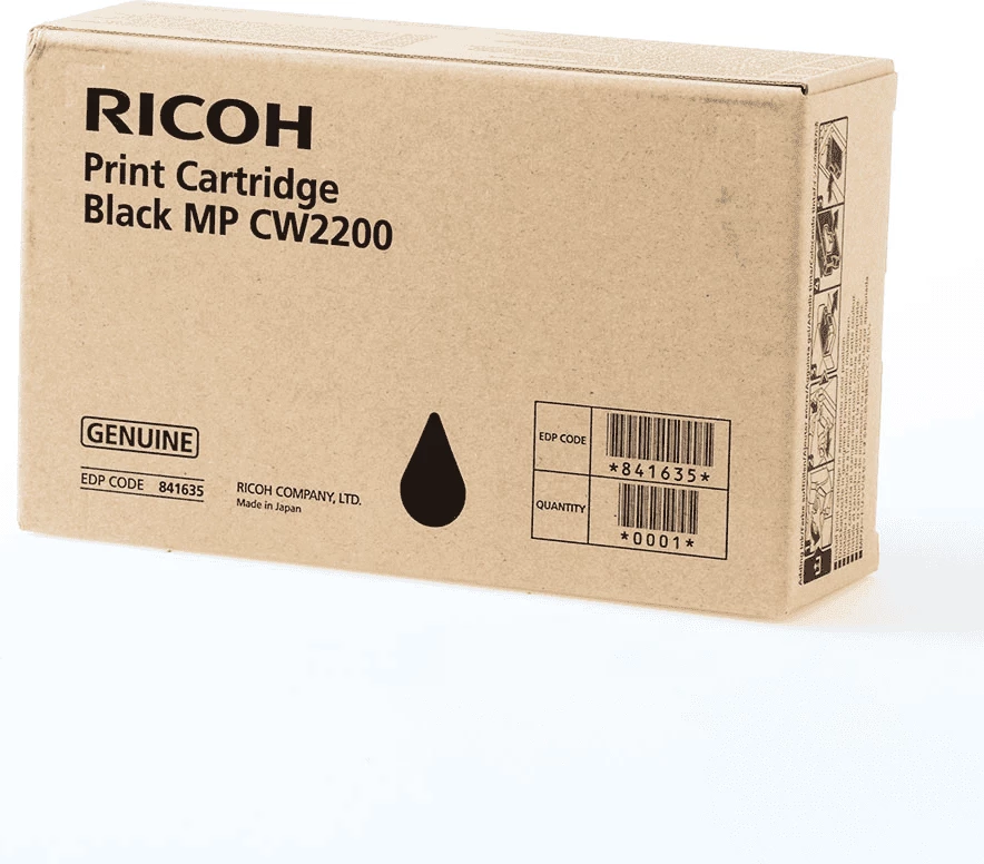 Fishek boje, Ricoh, 841635 MP CW2200, 200 ml 834 faqe Standard, e zezë