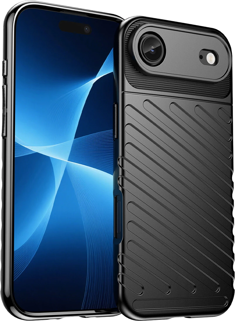 Mbështjellës Hurtel Thunder Case për iPhone 17 Air, TPU, i zi