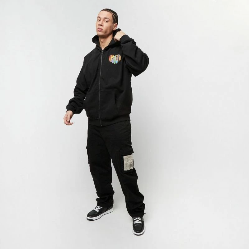 Duks me zip të plotë Karl Kani Woven Signature Kani Life OS për meshkuj dhe femra, ngjyrë e zezë