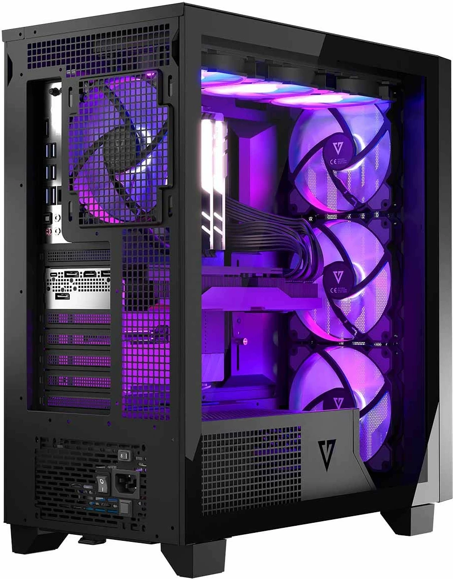 Kasë MODECOM Volcano Perun Apex ARGB Midi, e zezë