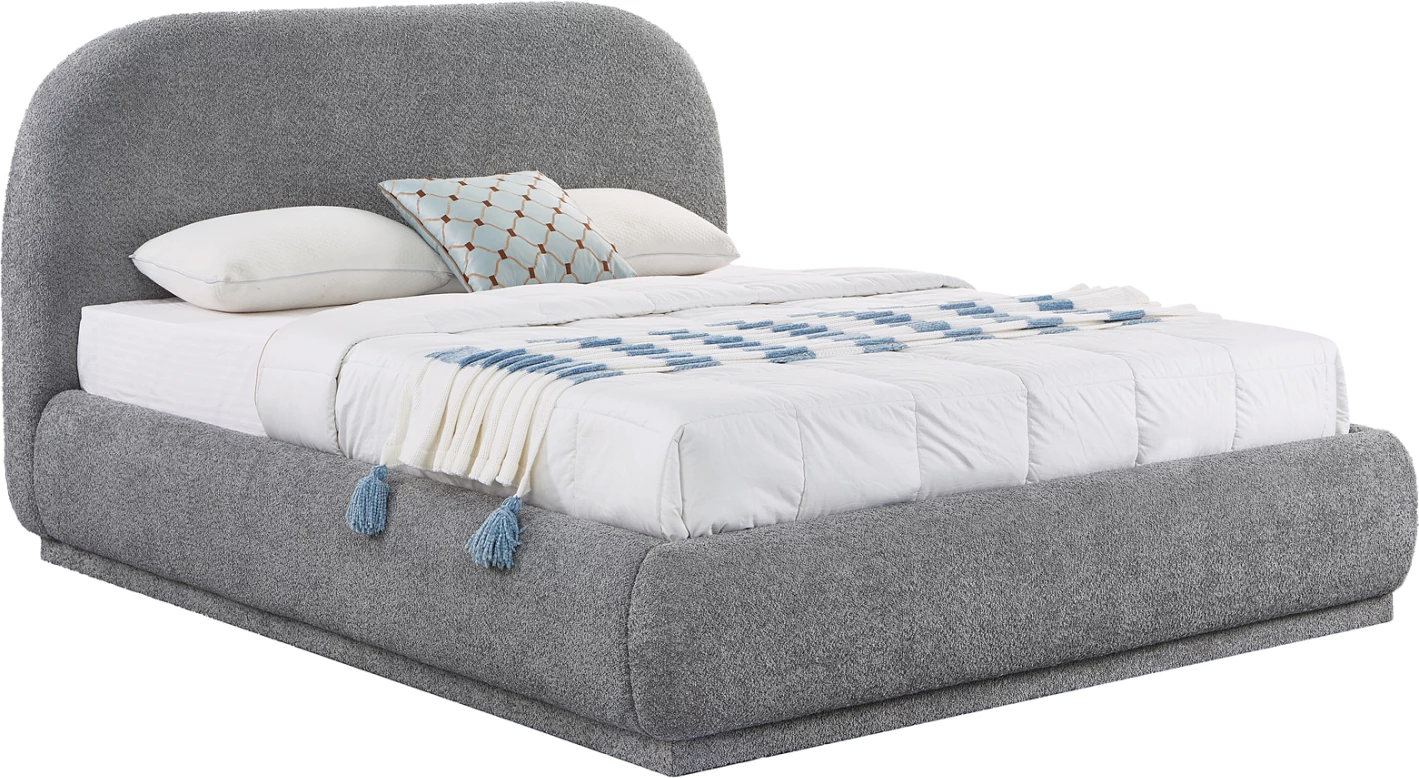 Krevat dopio me hapësirë për depo, stof chenille gri, NOCTIS CD726.01, dyshek 160x200cm