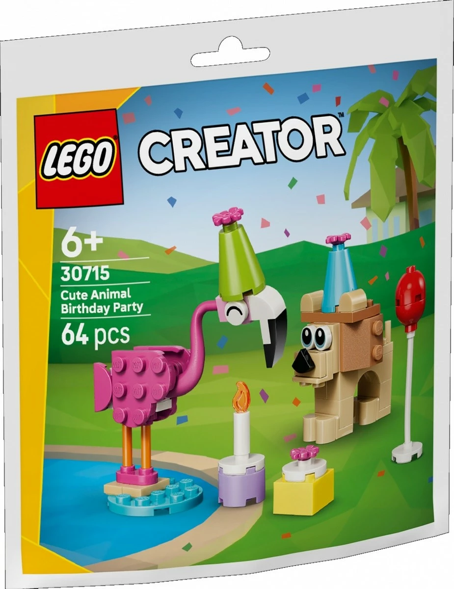Set kockash ndërtimi LEGO Creator 30715 64 pjesë 6+ festë ditëlindjeje me kafshë të lezetshme