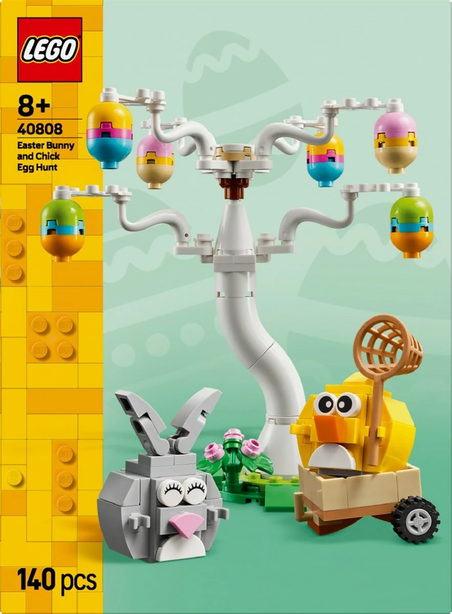 Set ndërtimi LEGO 40808 Easter Egg Hunt with Bunny and Chick 140 copë 8+ set i vogël