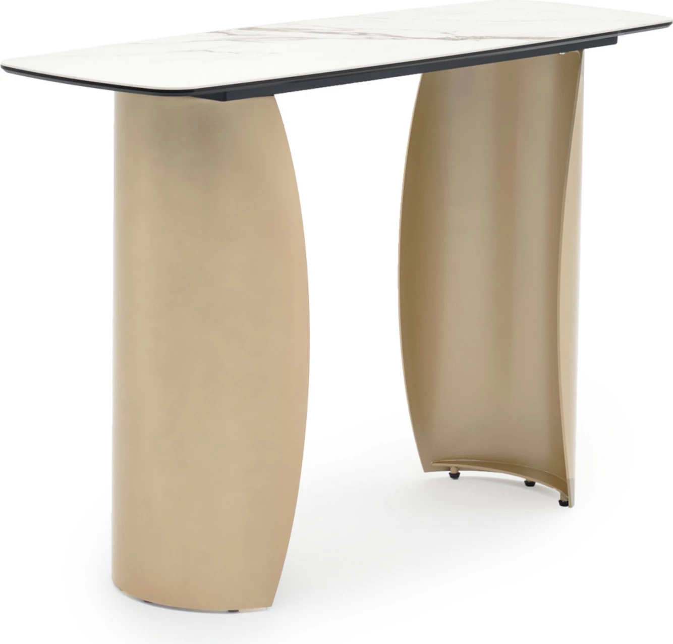 Konsolë OBSESSION, sipërfaqe qeramike, këmbë metalike, ngjyrë shampanje, 120x40x76cm