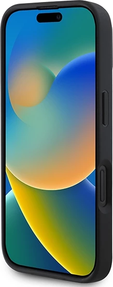 Mbështjellës DKNY Checkered Pattern & Printed Stripes për iPhone 16, i zi