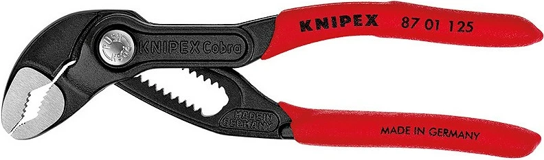 Knipex Cobra slip-joint pinca, 125mm, krom-vanadium, dorezë plastike, e kuqe