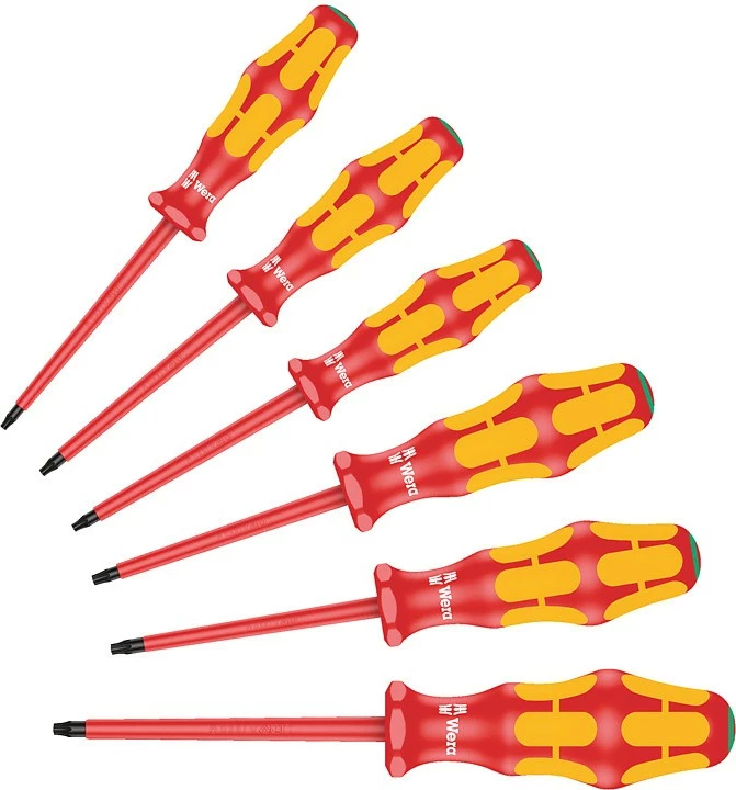 Set kaçavidash Wera 167 i/6, 6 copë, Torx, dorezë plastike, kuti