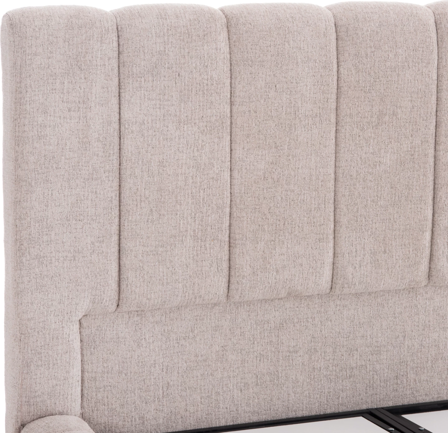 Krevat me hapësirë për depo, material TEDDY, bezhë, për dyshek 160x200cm