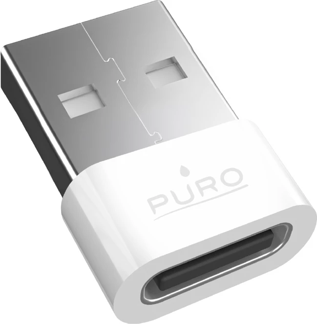 adapter USB Puro USB-C në USB-A, USB 2.0 480 Mbps, i bardhë