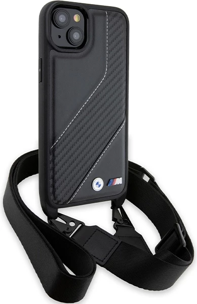 Mbështjellës BMW M Edition Carbon Stripe & Strap për iPhone 15/14/13, i zi