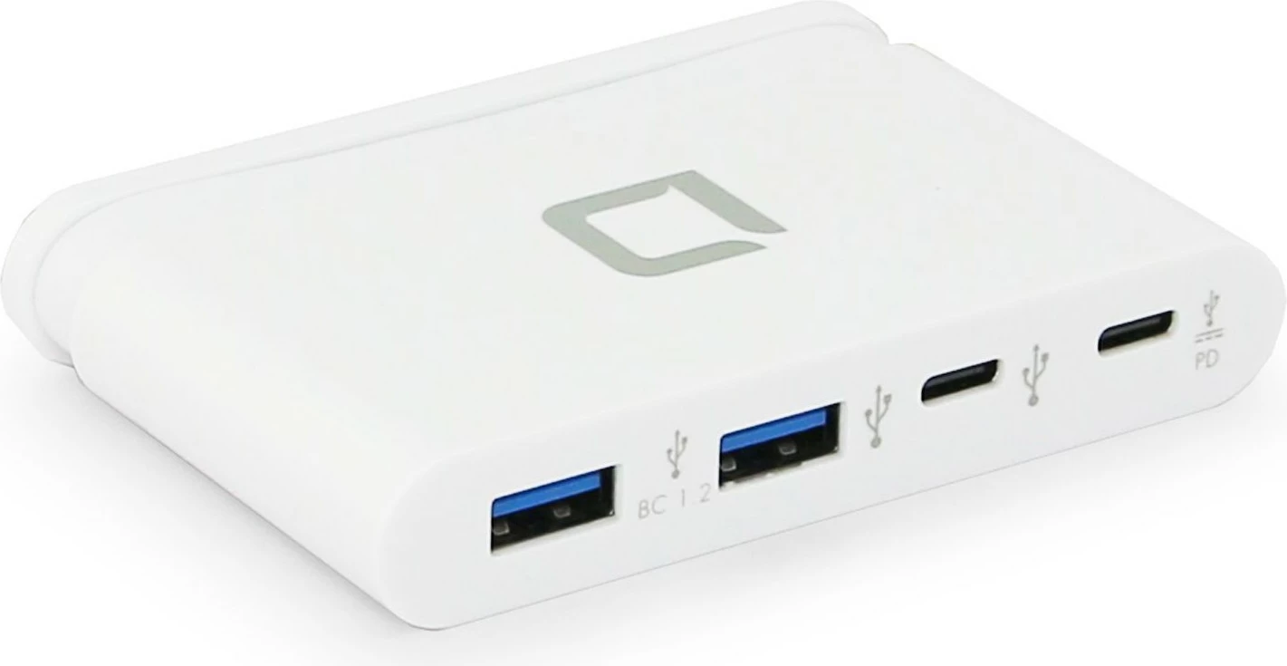Hub USB-C DICOTA D31731, 100 W, Bardhë