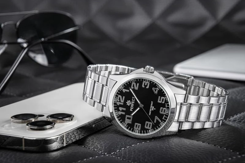 Orë dore për meshkuj PERFECT P012-03, e zezë