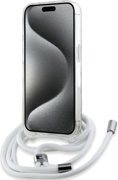 Mbështjellës Karl Lagerfeld Crossbody IML Karl Head MagSafe për iPhone 15 Pro, Transparent
