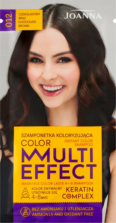 Shampo ngjyrues për femra Joanna Multi Effect Color 012 Chocolate Brown, 35g