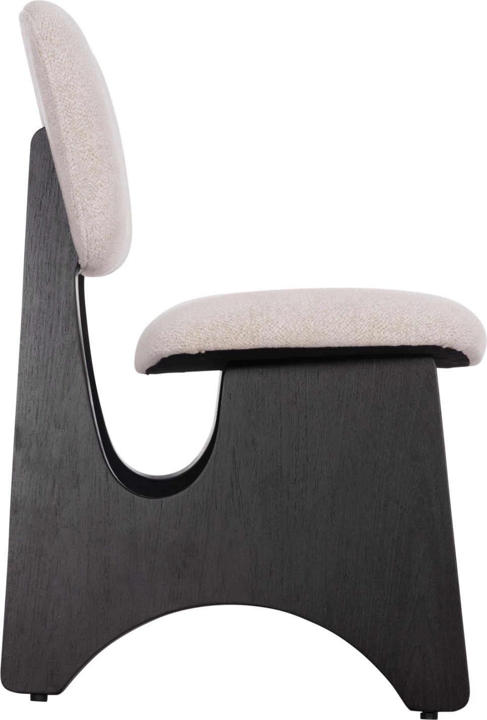 Karrige ngrënieje BELLISI, set 2 copë, stof krem i bardhë, dru i zi, FH18248.02, 53x56x78cm