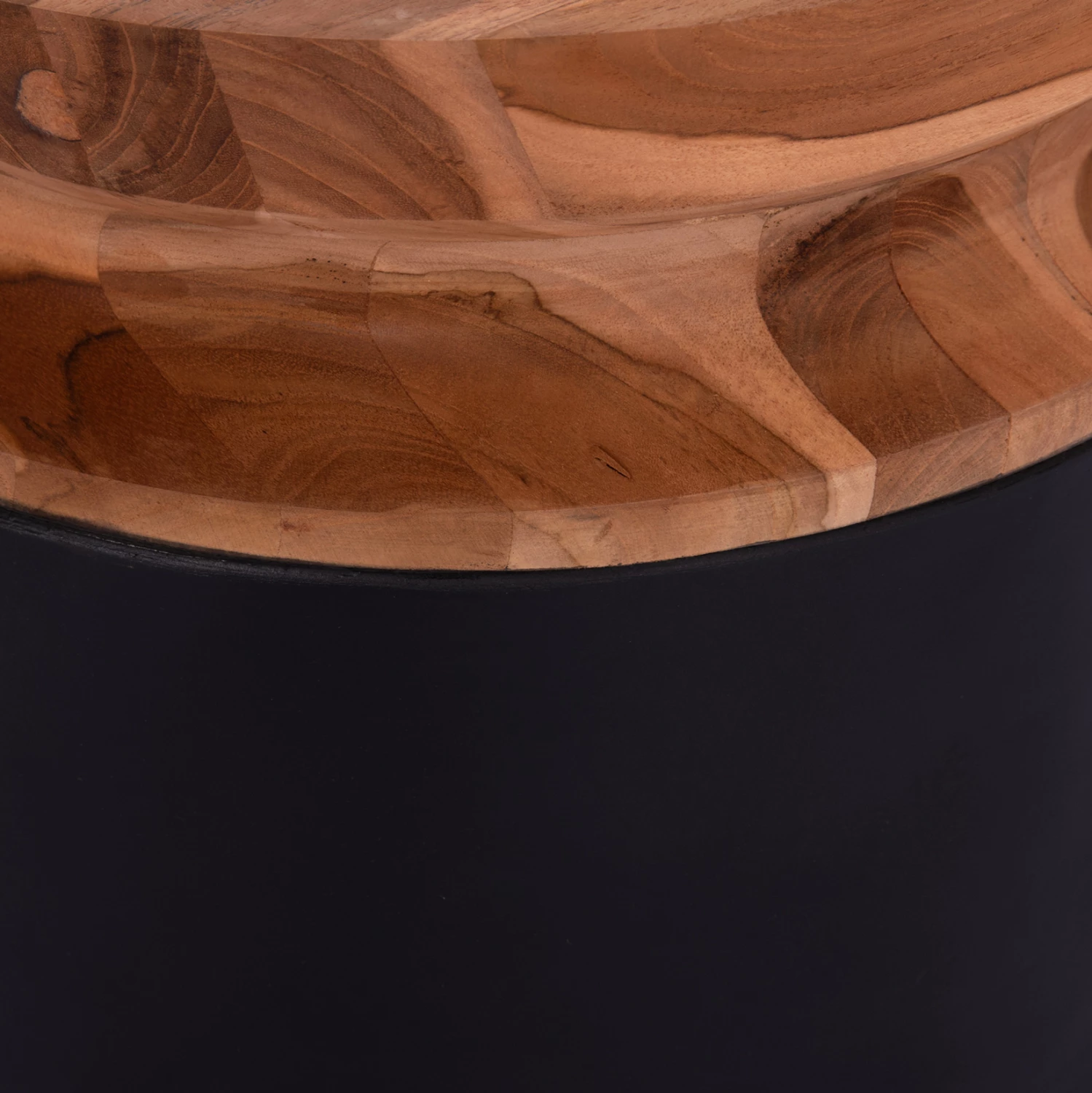 Vazo dekorative për dysheme LINTER, fibër-cement, ngjyrë e zezë, dru tik, FH4662.01L, 41x47cm