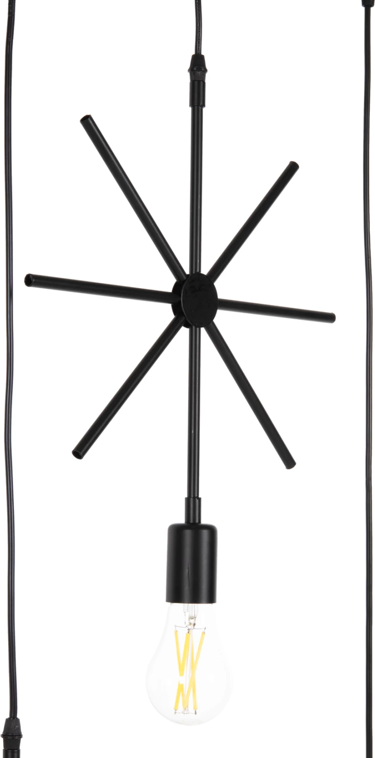 Llambë varëse tavani 4-drita, metal i zi, forma gjeometrike, FH4099, 70x38x106H cm