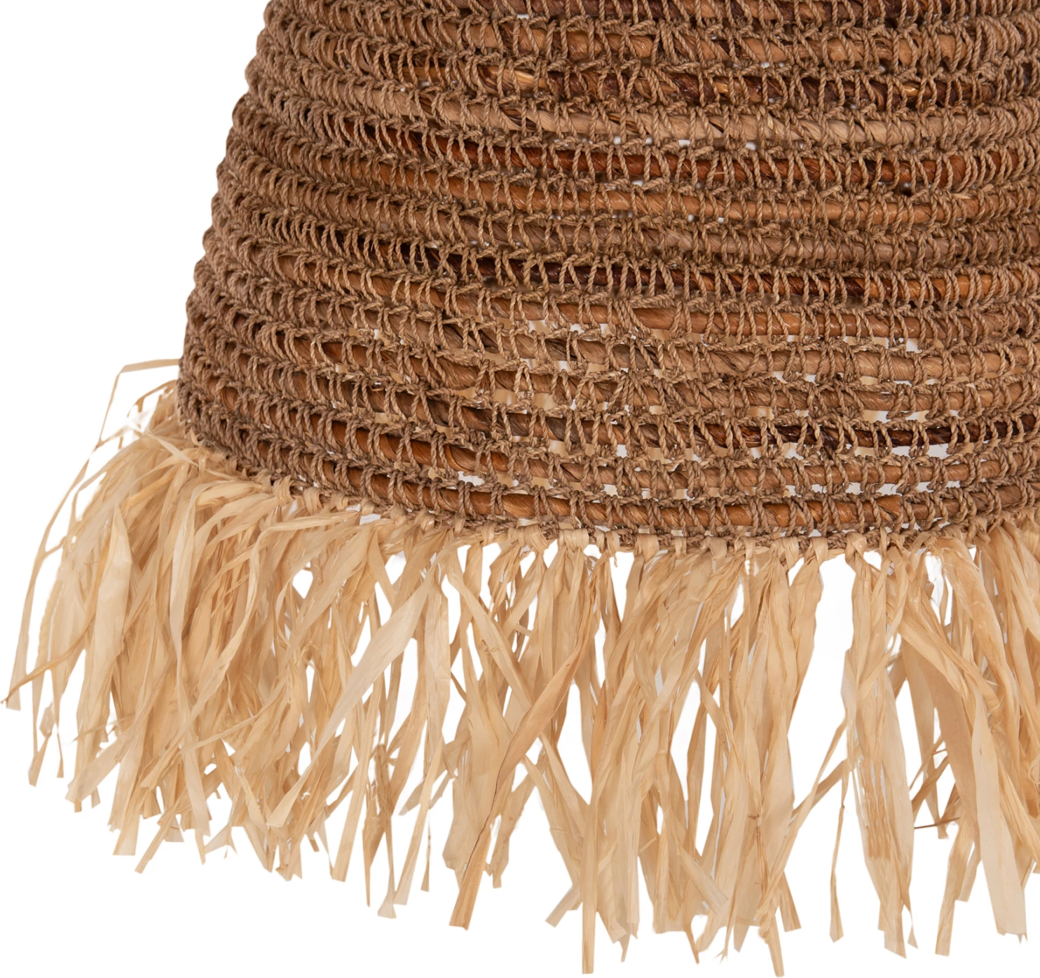 Llampë tavanore varëse, fibra banane të thata, ngjyrë natyrale, FH7818, Φ60x90-180Hcm